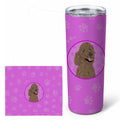Poodle Standard Brown Stainless Steel Skinny Tumbler 20 oz Vacuum Double Walled Reusable Insulated Travel Cup