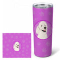 Poodle Standard White Stainless Steel Skinny Tumbler 20 oz Vacuum Double Walled Reusable Insulated Travel Cup