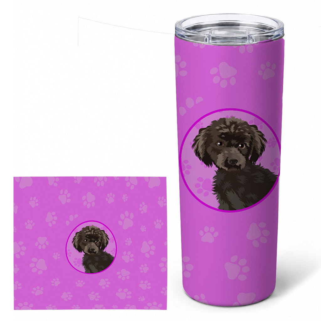 Poodle Toy Brown Stainless Steel Skinny Tumbler 20 oz Vacuum Double Walled Reusable Insulated Travel Cup