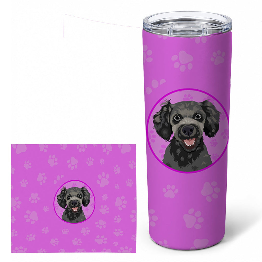 Poodle Toy Grey Stainless Steel Skinny Tumbler 20 oz Vacuum Double Walled Reusable Insulated Travel Cup