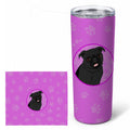 Pug Black #1 Stainless Steel Skinny Tumbler 20 oz Vacuum Double Walled Reusable Insulated Travel Cup