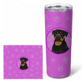 Rottweiler Black and Mahogany Stainless Steel Skinny Tumbler 20 oz Vacuum Double Walled Reusable Insulated Travel Cup