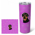 Rottweiler Black and Rust Stainless Steel Skinny Tumbler 20 oz Vacuum Double Walled Reusable Insulated Travel Cup