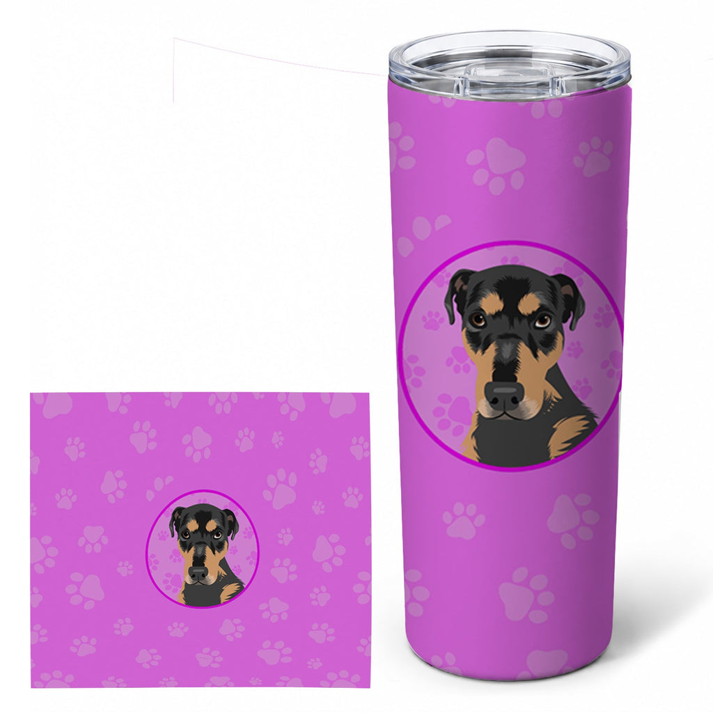 Rottweiler Black and Tan #2 Stainless Steel Skinny Tumbler 20 oz Vacuum Double Walled Reusable Insulated Travel Cup