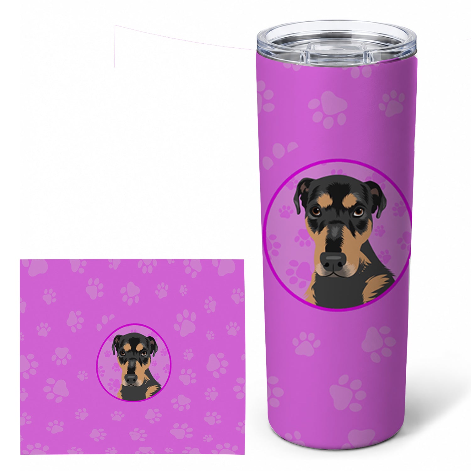 Rottweiler Black and Tan #2 Stainless Steel Skinny Tumbler 20 oz Vacuum Double Walled Reusable Insulated Travel Cup