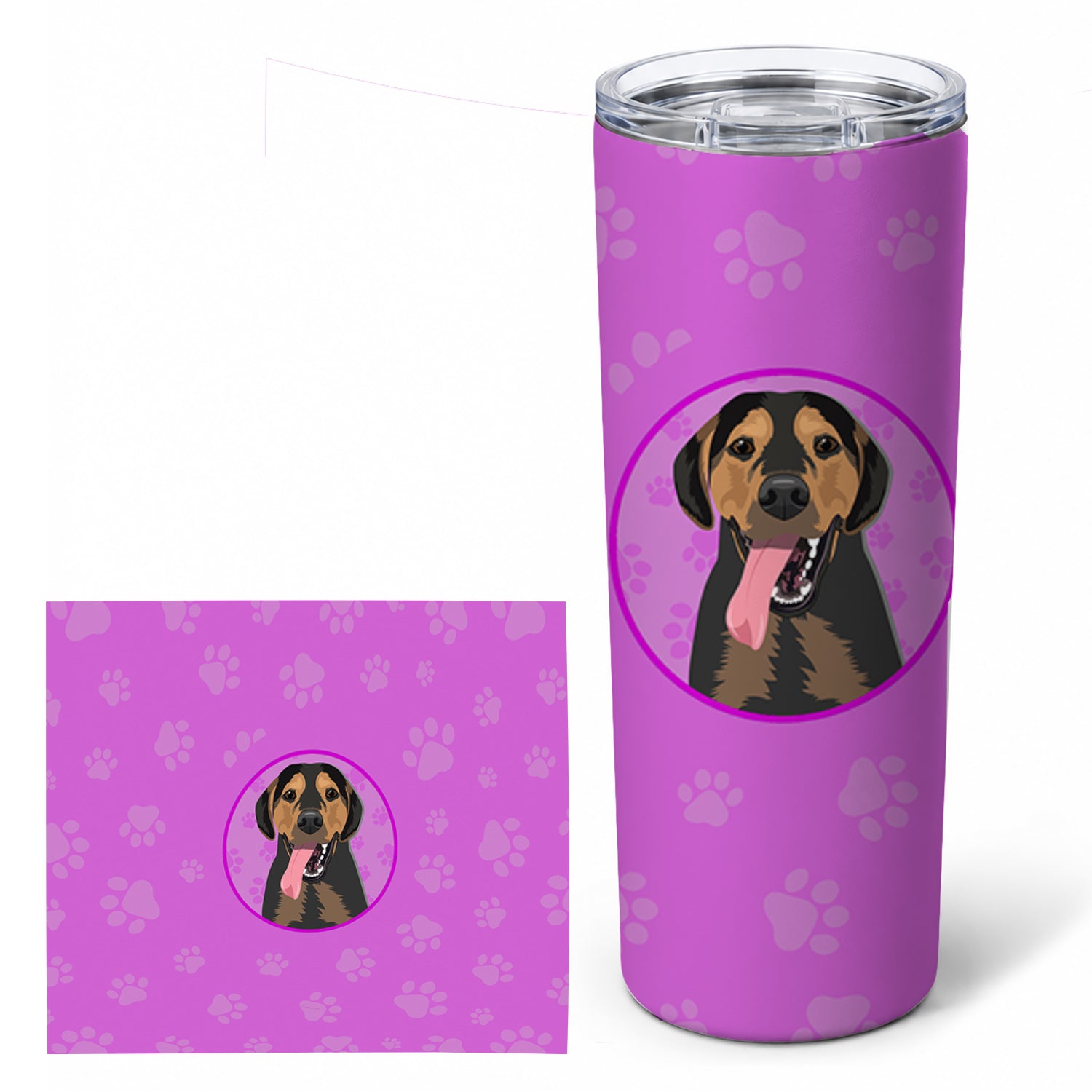 Rottweiler Black and Tan #4 Stainless Steel Skinny Tumbler 20 oz Vacuum Double Walled Reusable Insulated Travel Cup