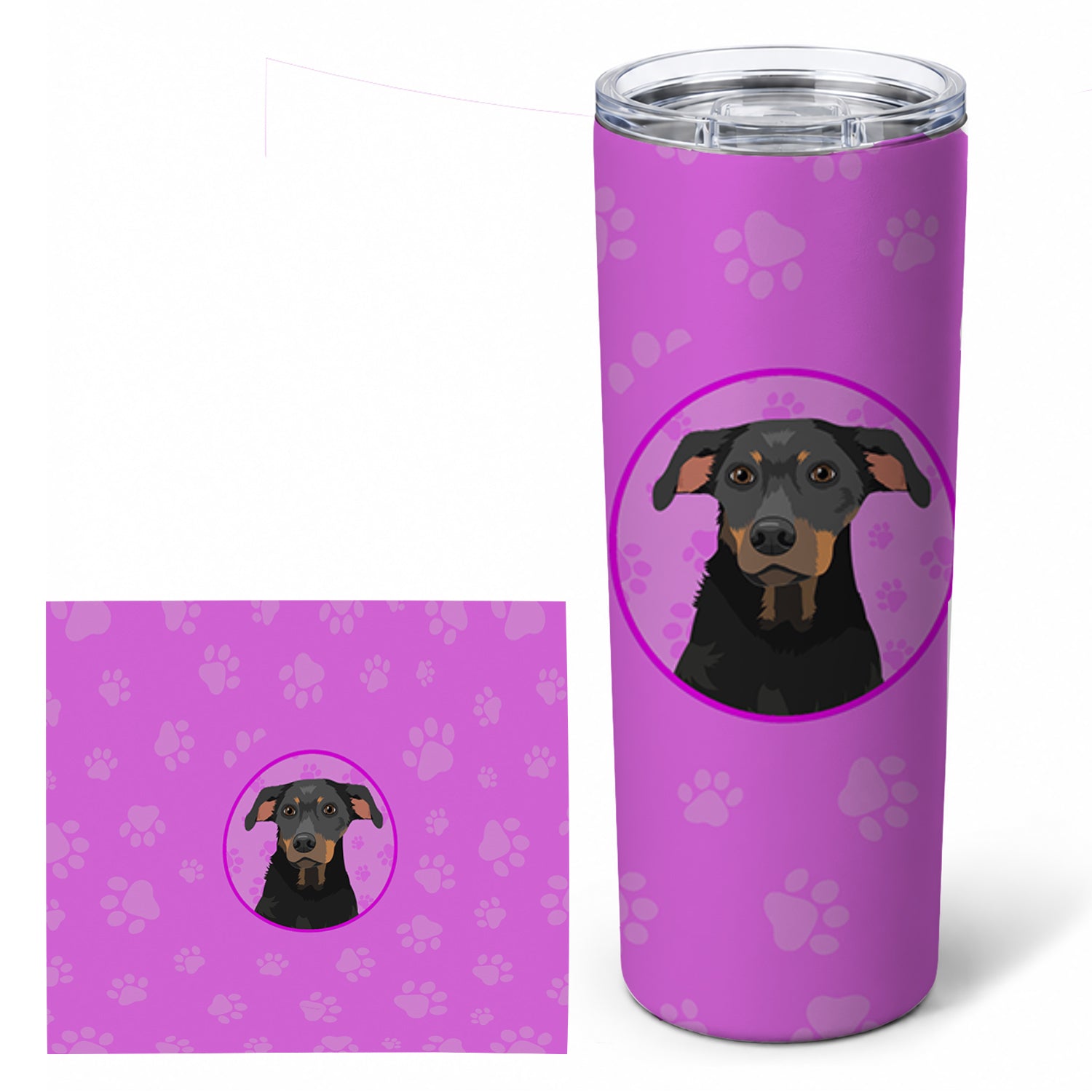 Rottweiler Black and Tan #5 Stainless Steel Skinny Tumbler 20 oz Vacuum Double Walled Reusable Insulated Travel Cup
