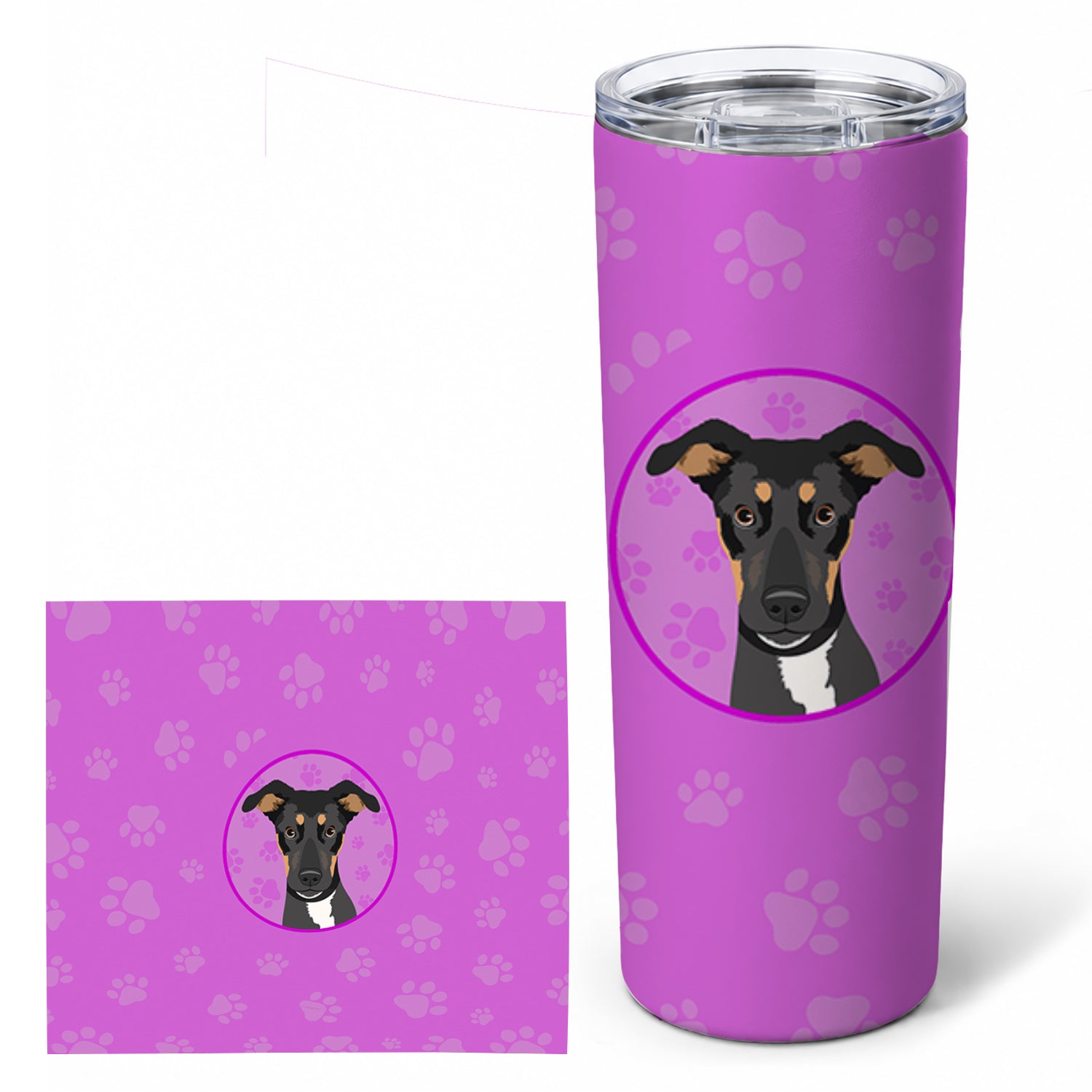 Rottweiler Black and Tan #6 Stainless Steel Skinny Tumbler 20 oz Vacuum Double Walled Reusable Insulated Travel Cup