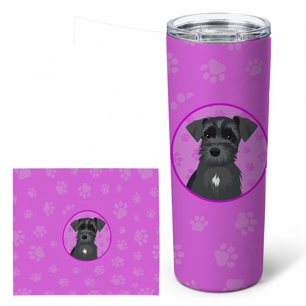 Schnauzer Black #1 Stainless Steel Skinny Tumbler 20 oz Vacuum Double Walled Reusable Insulated Travel Cup
