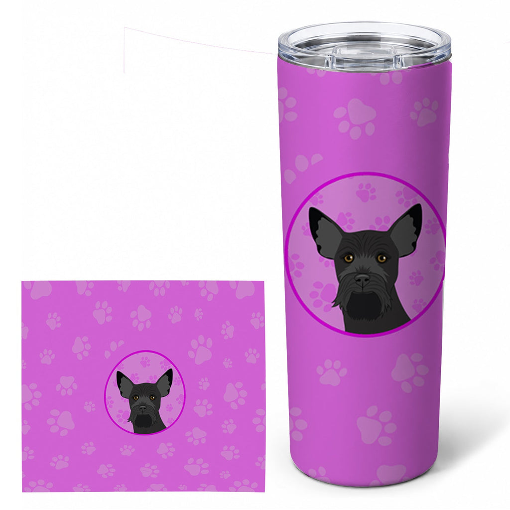 Schnauzer Black #2 Stainless Steel Skinny Tumbler 20 oz Vacuum Double Walled Reusable Insulated Travel Cup