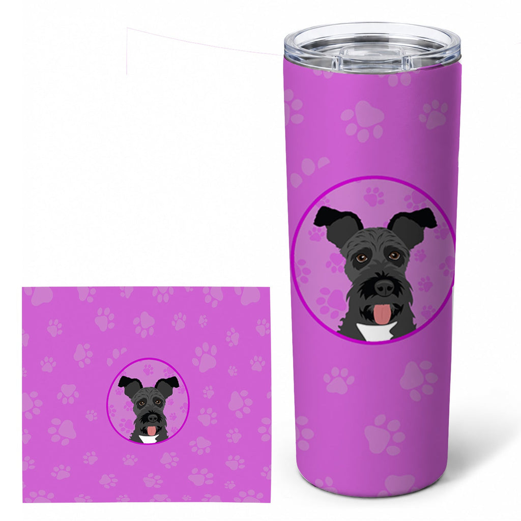 Schnauzer Black #3 Stainless Steel Skinny Tumbler 20 oz Vacuum Double Walled Reusable Insulated Travel Cup