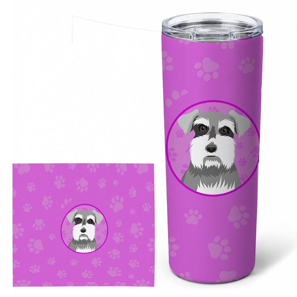 Schnauzer Salt and Pepper #1 Stainless Steel Skinny Tumbler 20 oz Vacuum Double Walled Reusable Insulated Travel Cup
