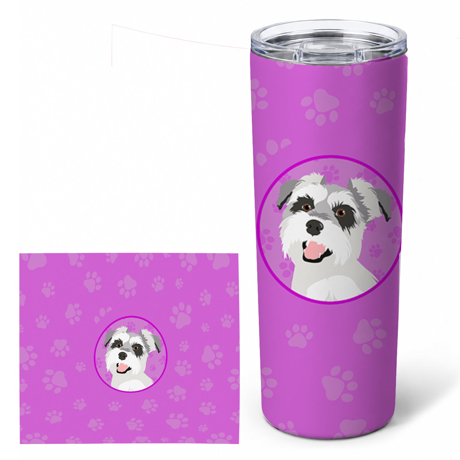 Schnauzer Salt and Pepper #2 Stainless Steel Skinny Tumbler 20 oz Vacuum Double Walled Reusable Insulated Travel Cup