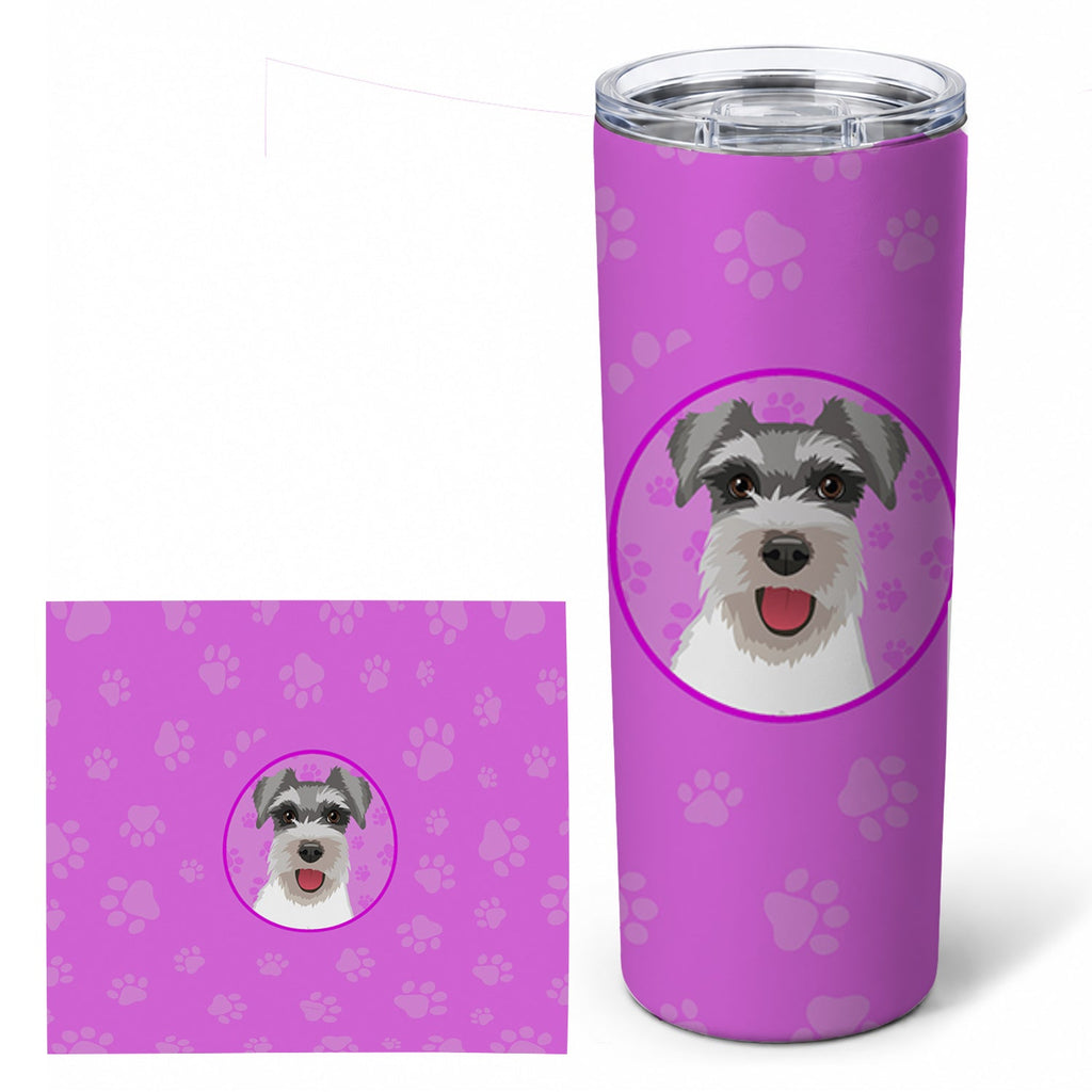 Schnauzer Salt and Pepper #3 Stainless Steel Skinny Tumbler 20 oz Vacuum Double Walled Reusable Insulated Travel Cup