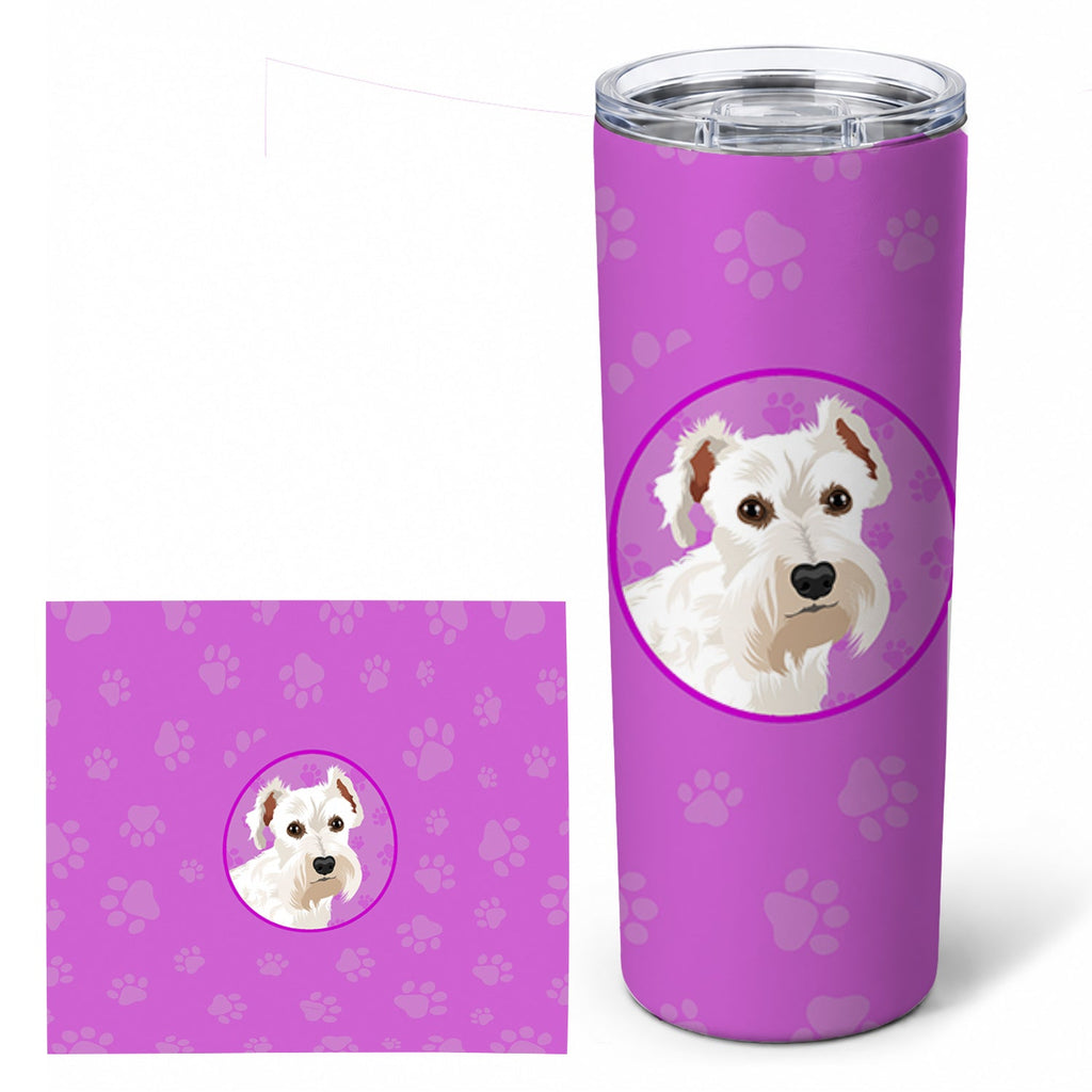 Schnauzer White #1 Stainless Steel Skinny Tumbler 20 oz Vacuum Double Walled Reusable Insulated Travel Cup