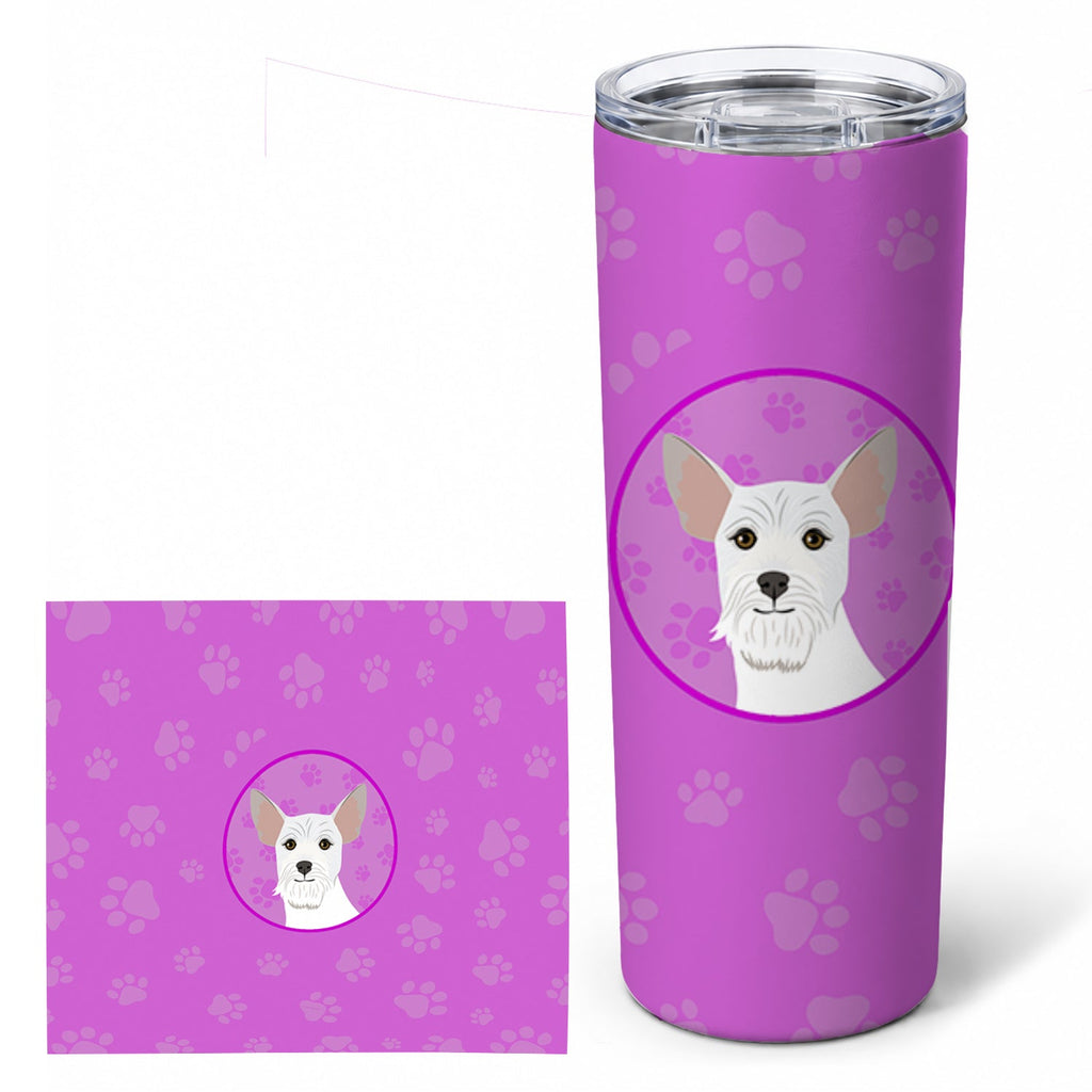 Schnauzer White #2 Stainless Steel Skinny Tumbler 20 oz Vacuum Double Walled Reusable Insulated Travel Cup