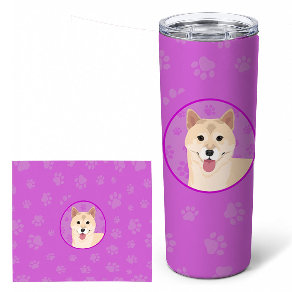 Shiba Inu Cream #1 Stainless Steel Skinny Tumbler 20 oz Vacuum Double Walled Reusable Insulated Travel Cup