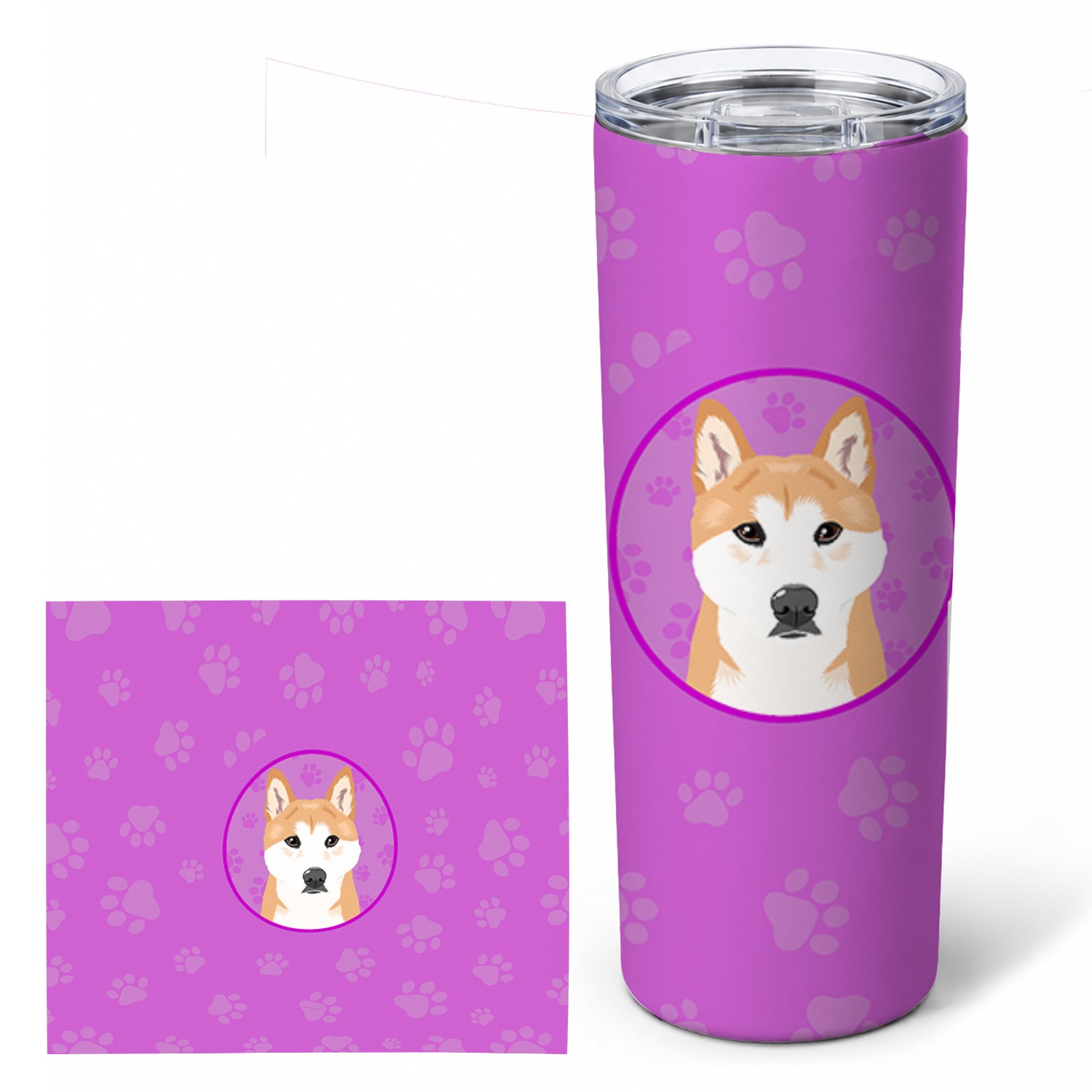 Shiba Inu Red #1 Stainless Steel Skinny Tumbler 20 oz Vacuum Double Walled Reusable Insulated Travel Cup
