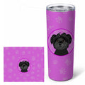 Shih-Tzu Black Stainless Steel Skinny Tumbler 20 oz Vacuum Double Walled Reusable Insulated Travel Cup