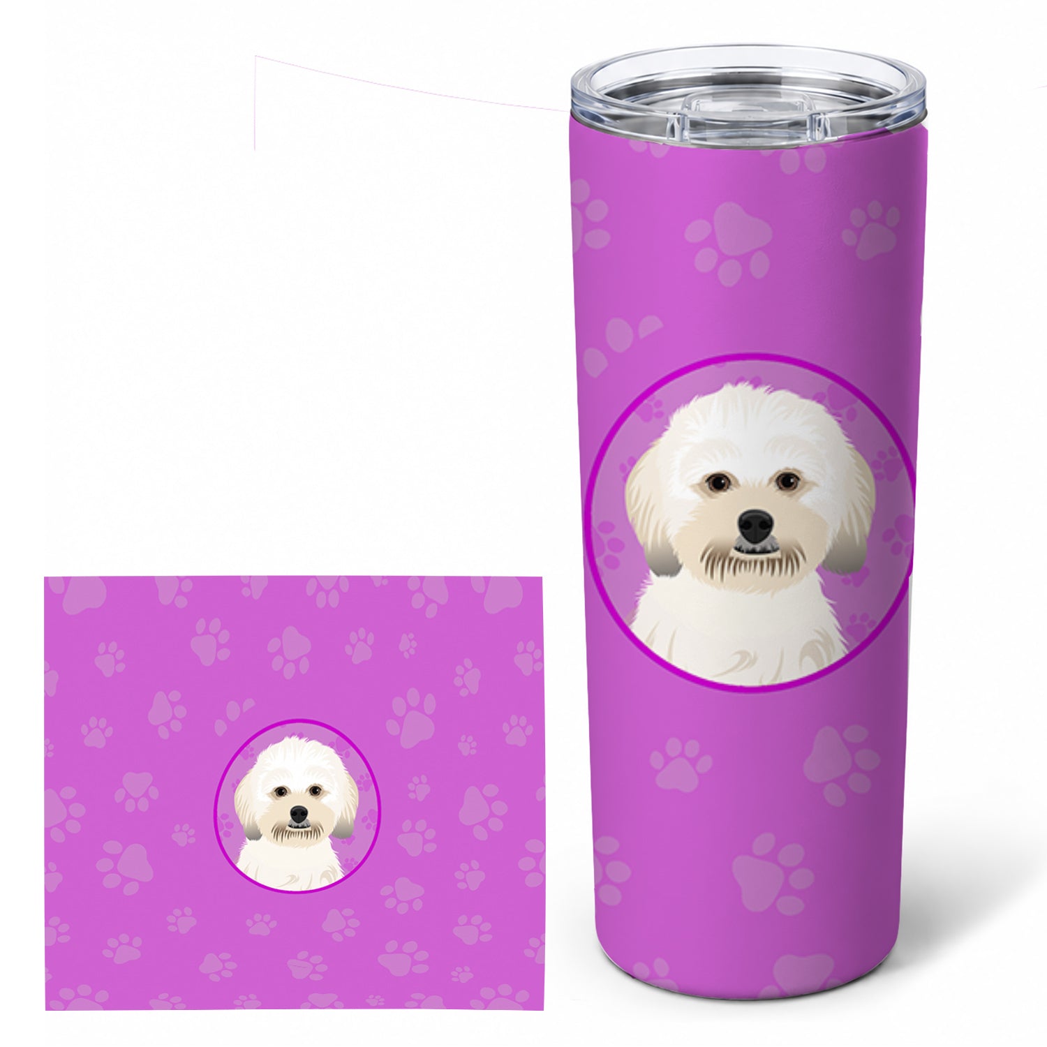 Shih-Tzu Gold #5 Stainless Steel Skinny Tumbler 20 oz Vacuum Double Walled Reusable Insulated Travel Cup