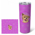 Yorkie Blue and Gold Stainless Steel Skinny Tumbler 20 oz Vacuum Double Walled Reusable Insulated Travel Cup