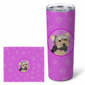 Yorkie Blue and Tan #2 Stainless Steel Skinny Tumbler 20 oz Vacuum Double Walled Reusable Insulated Travel Cup