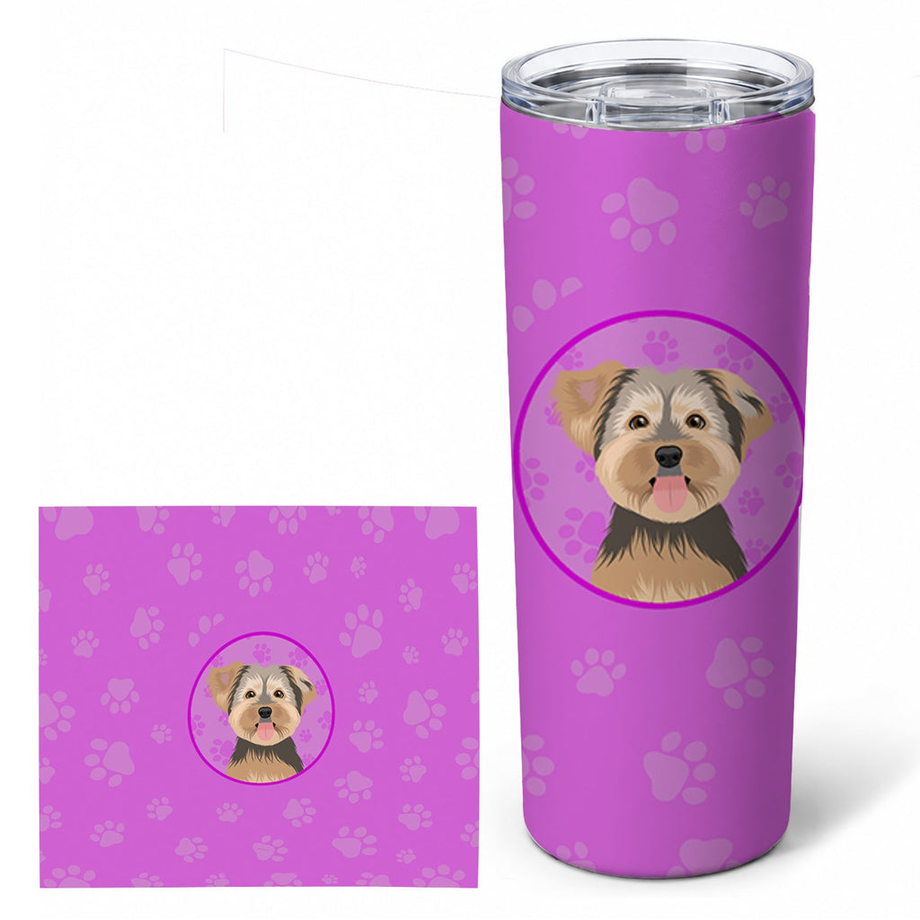 Yorkie Chocolate #2 Stainless Steel Skinny Tumbler 20 oz Vacuum Double Walled Reusable Insulated Travel Cup