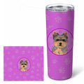 Yorkie Chocolate Puppy Stainless Steel Skinny Tumbler 20 oz Vacuum Double Walled Reusable Insulated Travel Cup