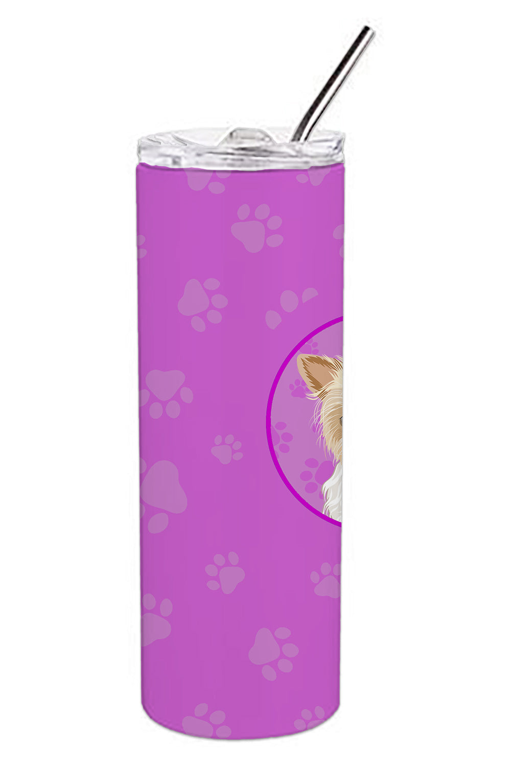 Yorkie Parti Stainless Steel Skinny Tumbler 20 oz Vacuum Double Walled Reusable Insulated Travel Cup