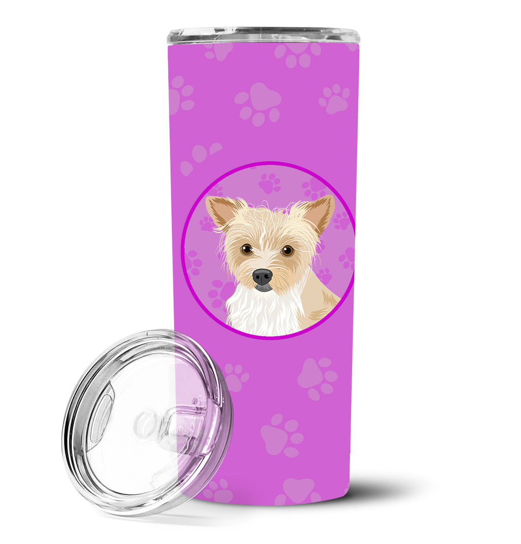 Yorkie Parti Stainless Steel Skinny Tumbler 20 oz Vacuum Double Walled Reusable Insulated Travel Cup
