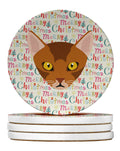 Abyssinian Cat Christmas Large Sandstone Coasters Pack of 4