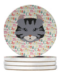 American Curl Cat Christmas Large Sandstone Coasters Pack of 4