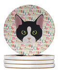 American Polydactyl Cat Christmas Large Sandstone Coasters Pack of 4
