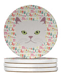 Asian Semi Longhaired Cat Christmas Large Sandstone Coasters Pack of 4