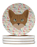 Australian Mist Cat Christmas Large Sandstone Coasters Pack of 4