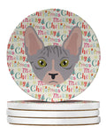Bambino Cat Christmas Large Sandstone Coasters Pack of 4