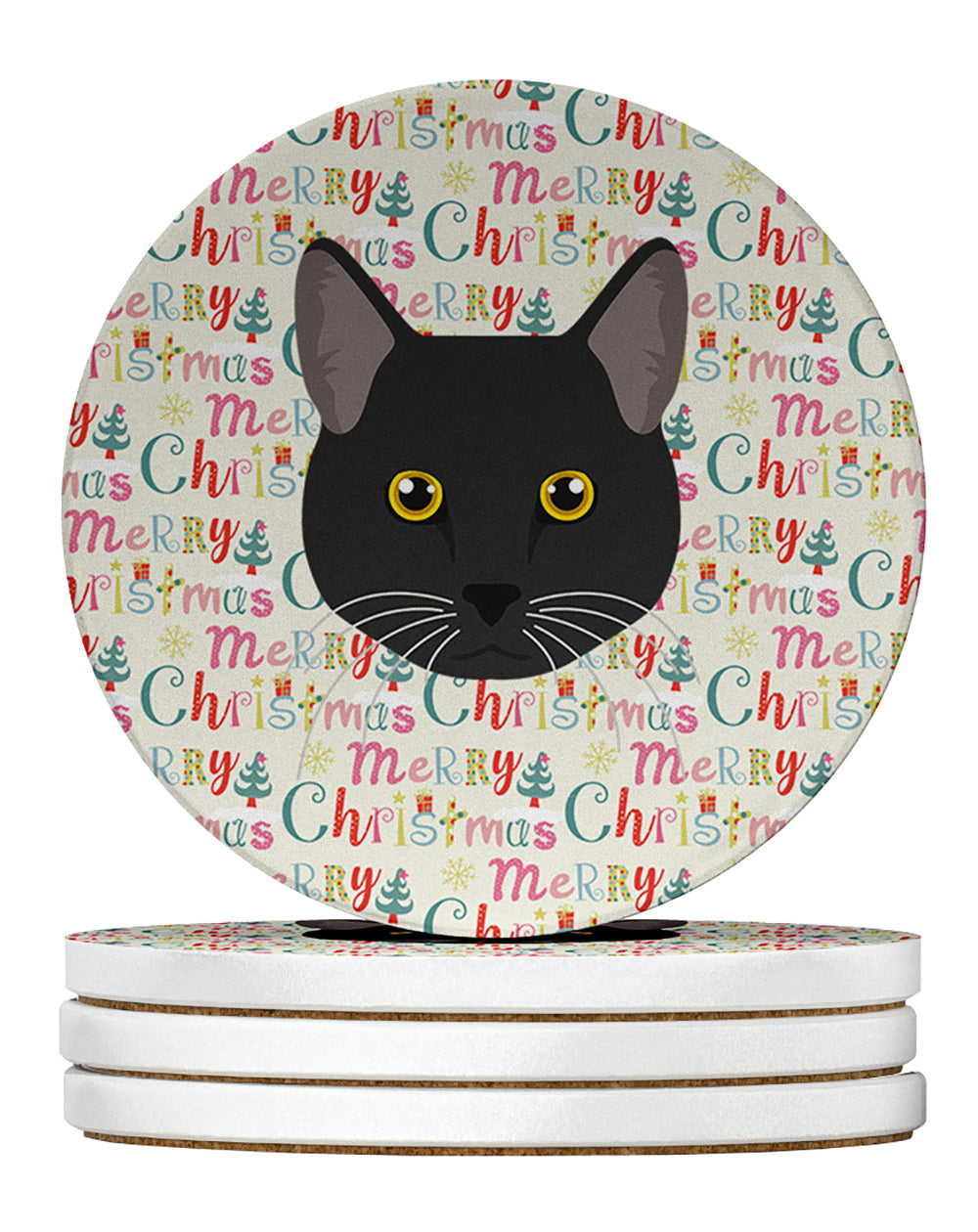 Bombay Cat Christmas Large Sandstone Coasters Pack of 4