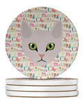 Burmilla Cat Christmas Large Sandstone Coasters Pack of 4