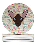 Colorpoint Longhair Cat Christmas Large Sandstone Coasters Pack of 4