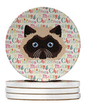 Colorpoint Persian Hymalayan Cat Christmas Large Sandstone Coasters Pack of 4