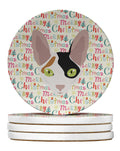 Cornish Rex Cat Christmas Large Sandstone Coasters Pack of 4