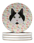 Cymric Cat Christmas Large Sandstone Coasters Pack of 4