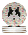 Cymric #2 Cat Christmas Large Sandstone Coasters Pack of 4