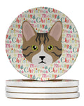 Dragon Li Cat Christmas Large Sandstone Coasters Pack of 4