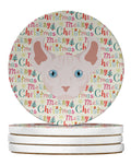Dwelf Cat Christmas Large Sandstone Coasters Pack of 4