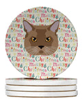 European Burmese Cat Christmas Large Sandstone Coasters Pack of 4
