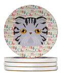 Foldex Exotic Fold Cat Christmas Large Sandstone Coasters Pack of 4