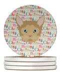 German Rex Cat Christmas Large Sandstone Coasters Pack of 4