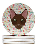 Havana Brown Cat Christmas Large Sandstone Coasters Pack of 4