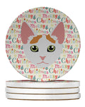 Japanese Bobtail Cat Christmas Large Sandstone Coasters Pack of 4